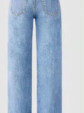 High-Rise Light Blue Wide Leg Jeans for Women